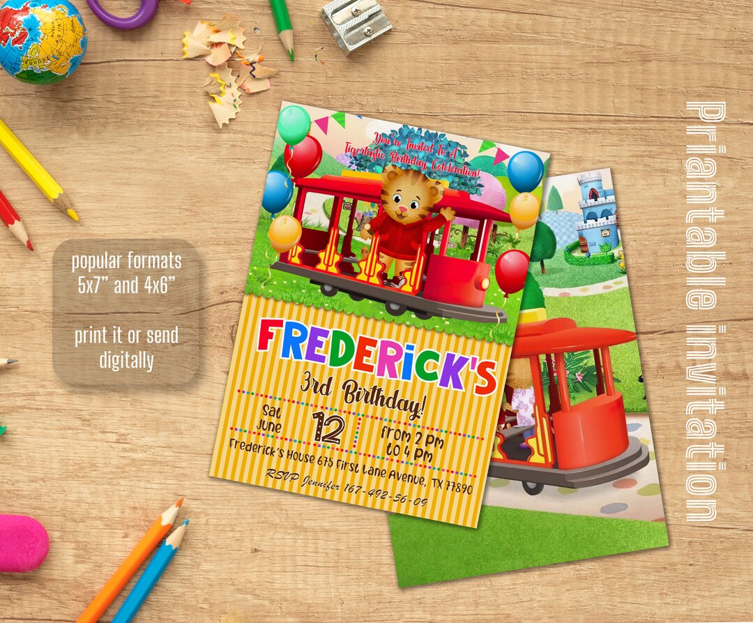 Daniel Tiger Editable Invitation, Printable Birthday Invitation, Daniel ...