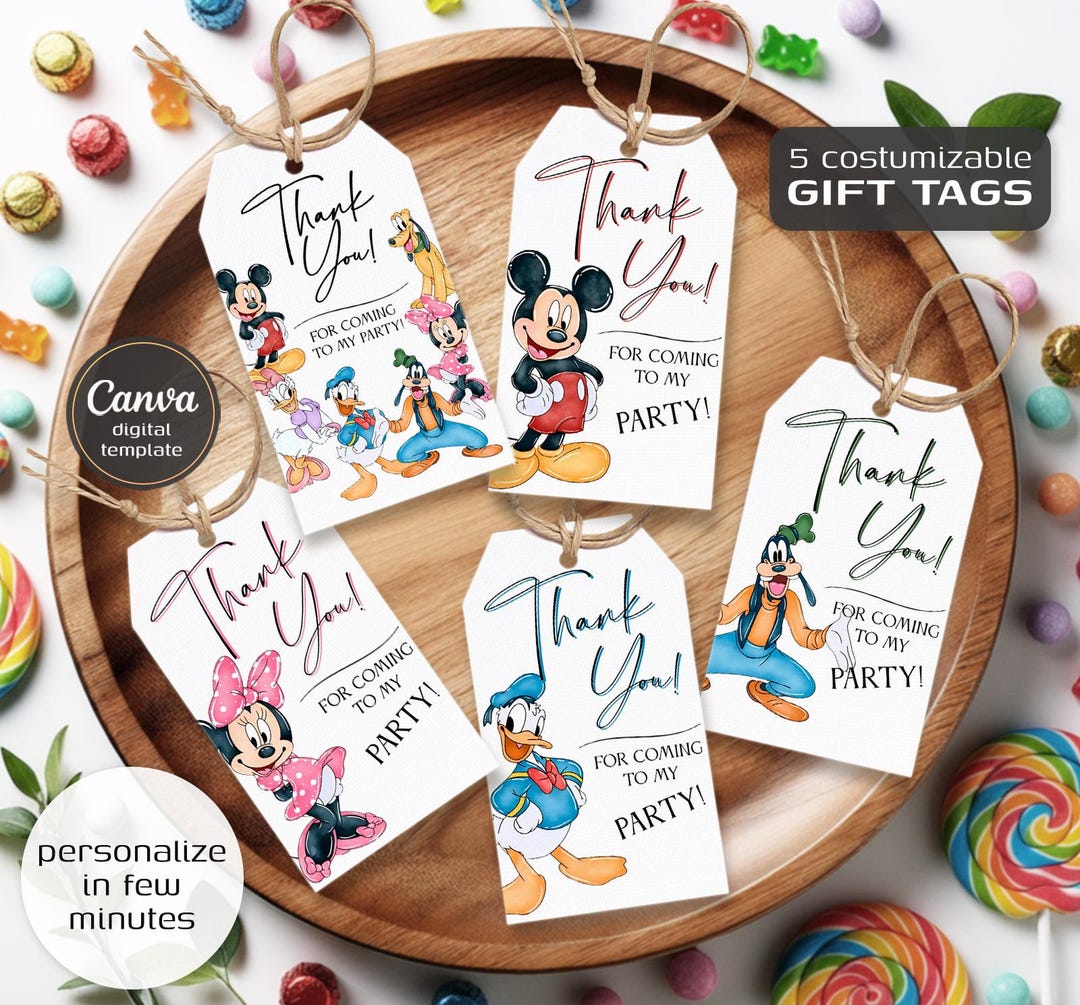 Clubhouse Printable Gift Tags, Birthday Party Thank You Card, Editable ...