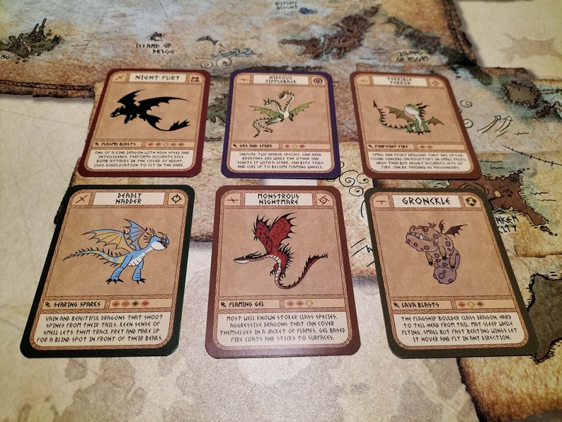 HTTYD Deck of Dragons how to Train Your Dragon Cards - Etsy