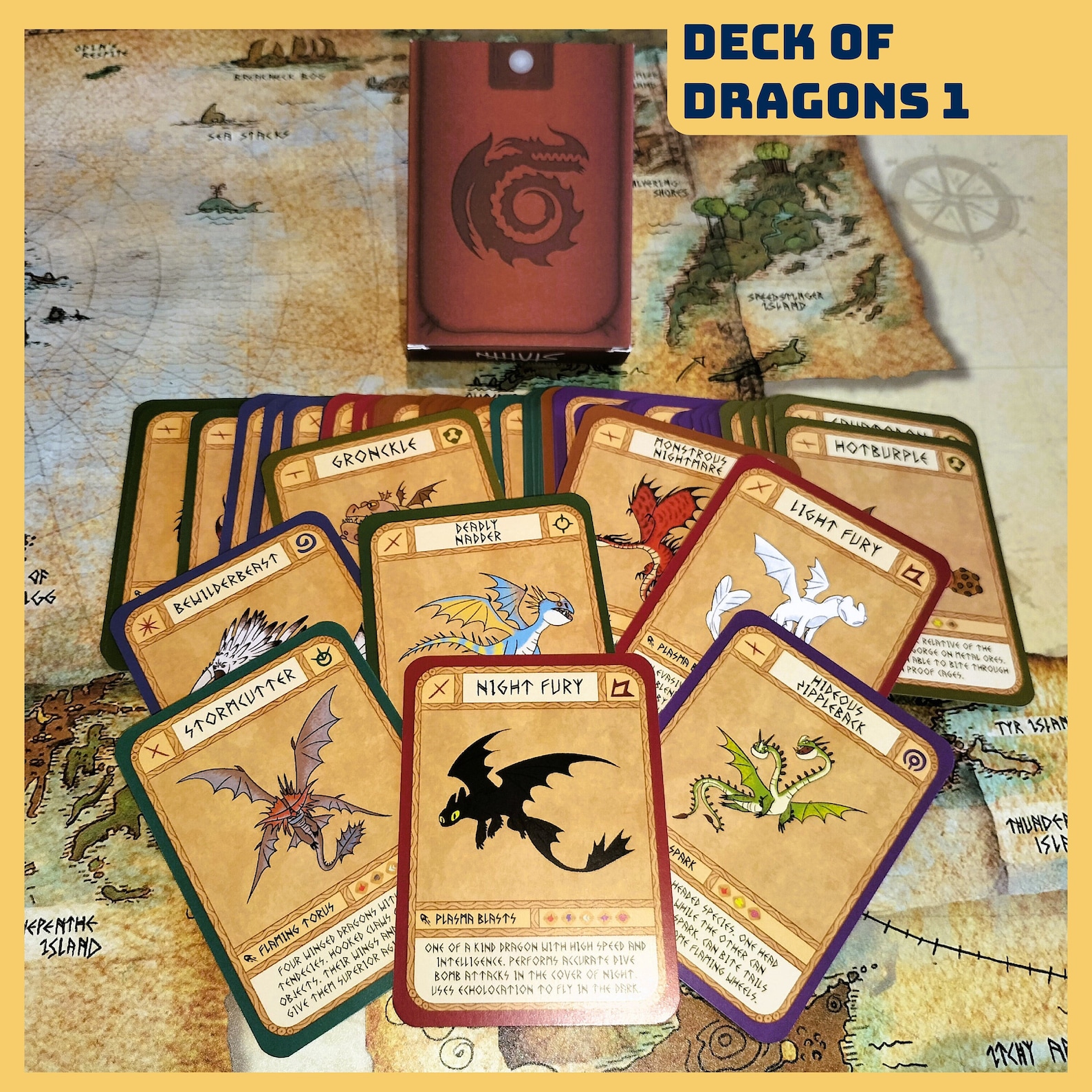 HTTYD Deck of Dragons how to Train Your Dragon Cards - Etsy
