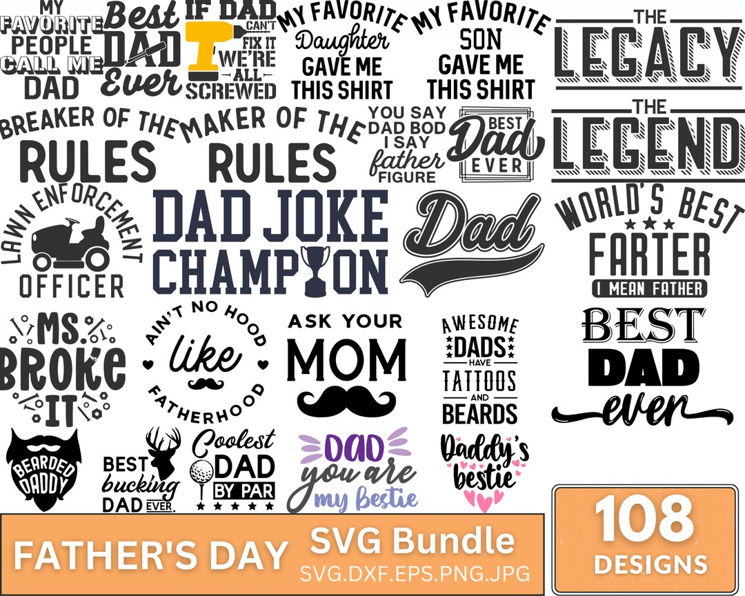 FATHERS DAY SVG Bundle | Fathers Day Svg | Best Dad Svg | Funny Fathers ...