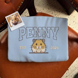 Custom PET Embroidered Sweatshirt, Custom Pet shirt, Custom Embroidered Pet Hoodie, Personalized Pet Face and Pet name Sweatshirt ESN2401.C