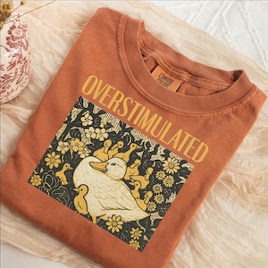 Comfort Colors® Overstimulated Mama Duck Shirt, Farm Animal Graphic Tee, Homeschool Mom Life Tee, Cottagecore Mother&#39;s Day Gift PSN1903