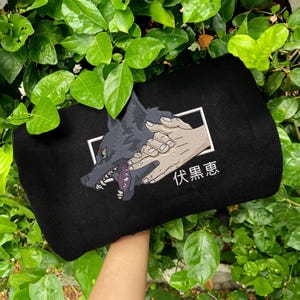 Megumi Embroidered Sweatshirt, JJK shirt, Perfect Gift for Anime Fans, Stylish Anime Embroidered Clothing , Anime Tee EJUJU109