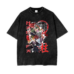 Vintage Anime Print Mineral Wash Tee, Unisex Shirt Gift For Him, Anime Lover, Anime Crewneck, Halloween Gift,Retro Tee PSN1449