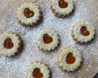 Linzer cookies, cookies with apricot jam