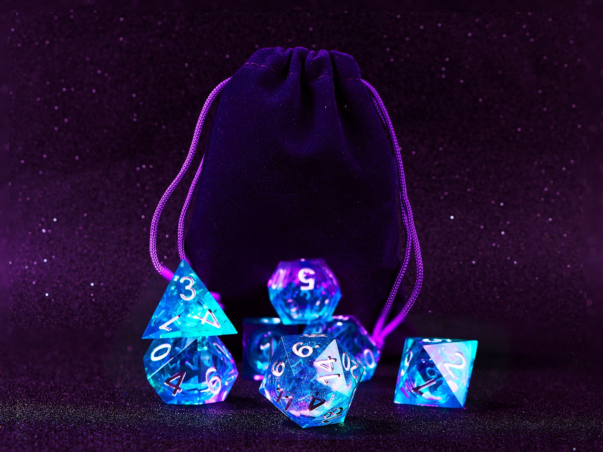 Full Liquid Core Dice Set for Dnd Gifts Galaxy Dungeons and Etsy