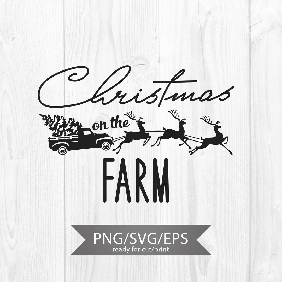 Christmas Farm Svg, Farm Truck Svg, Christmas Truck Svg, Farm Fresh Png