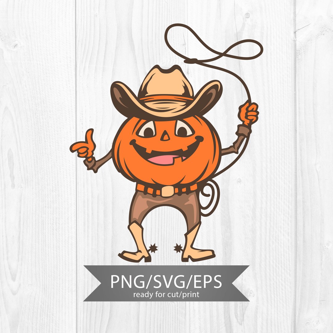 Cowboy Pumpkin Svg Pumpkin Cowboy SVG PNG Printable - Etsy