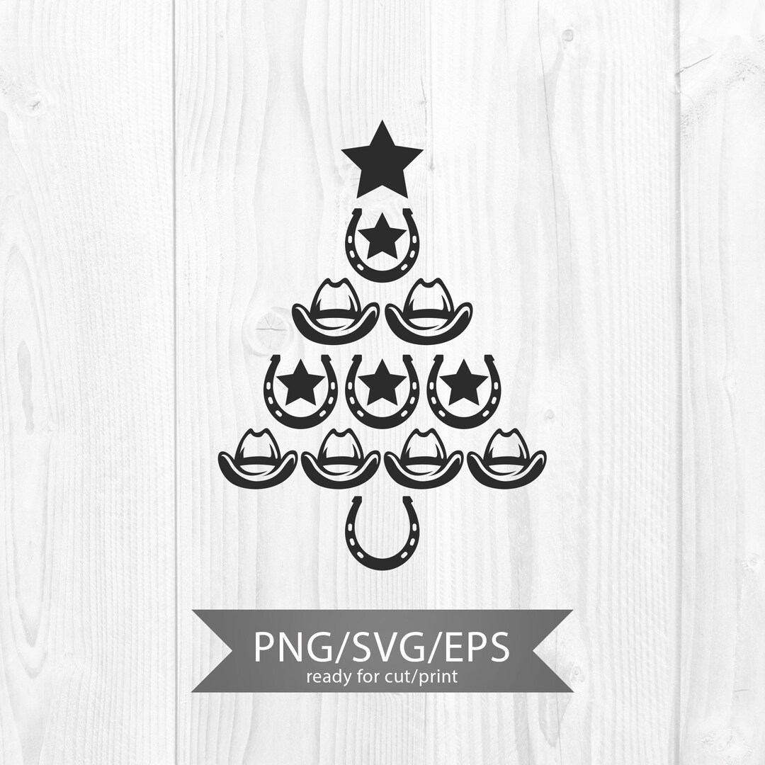 Cowboy Christmas Svg, Cowboy Christmas Tree, Cowgirl Christmas Svg