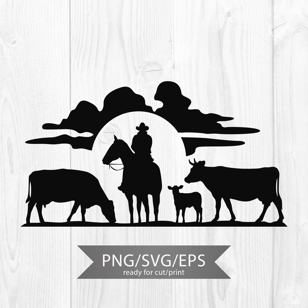 Cowboy And Cow Svg Cattle Svg Cattle Png Cattle Ranching Scene SVG cowboy-and-cow-svg-cattle-svg-cattle-png-cattle-ranching-scene-svg