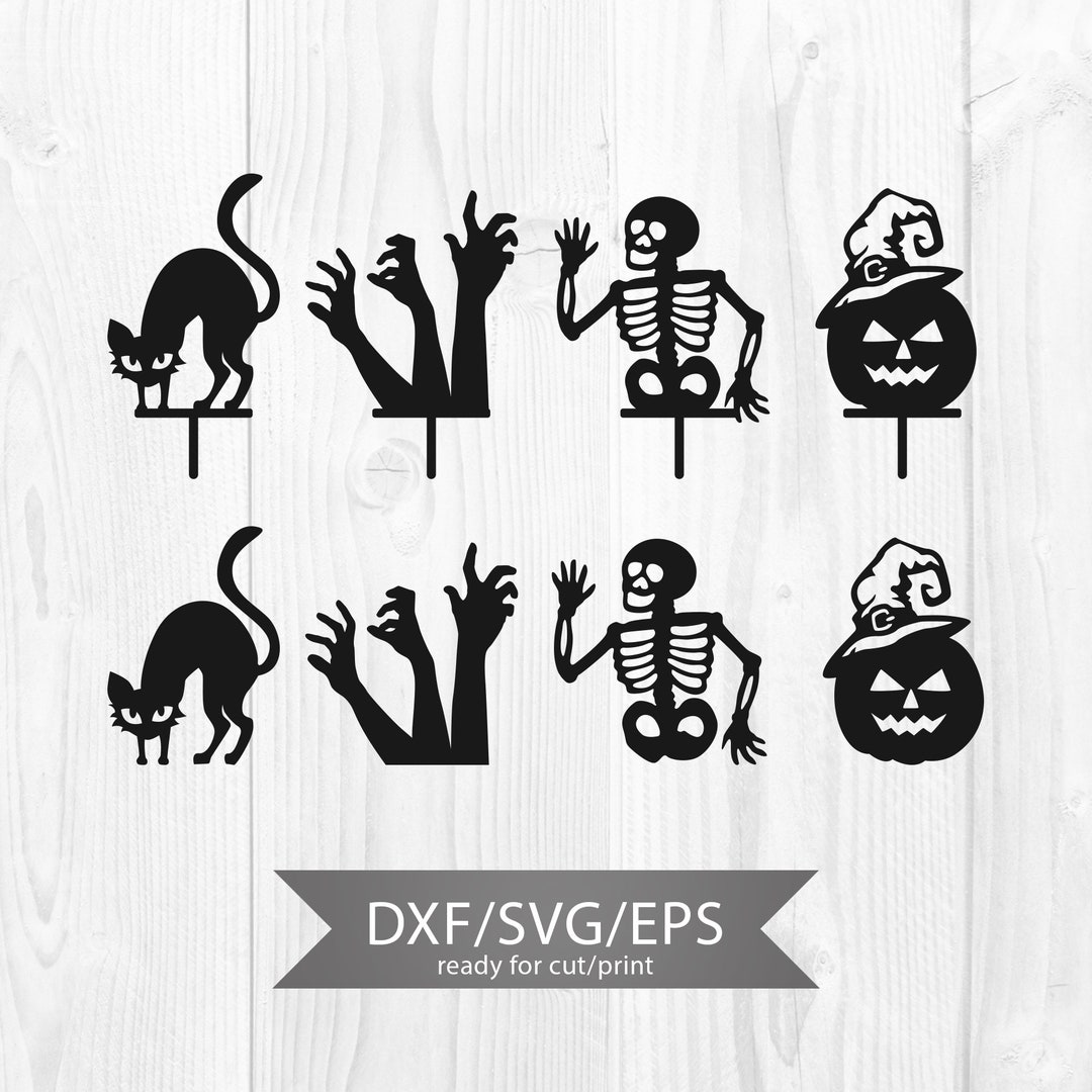 Halloween Cake Topper Svg Dxf Svg Cut File Hallowwen Scene Etsy