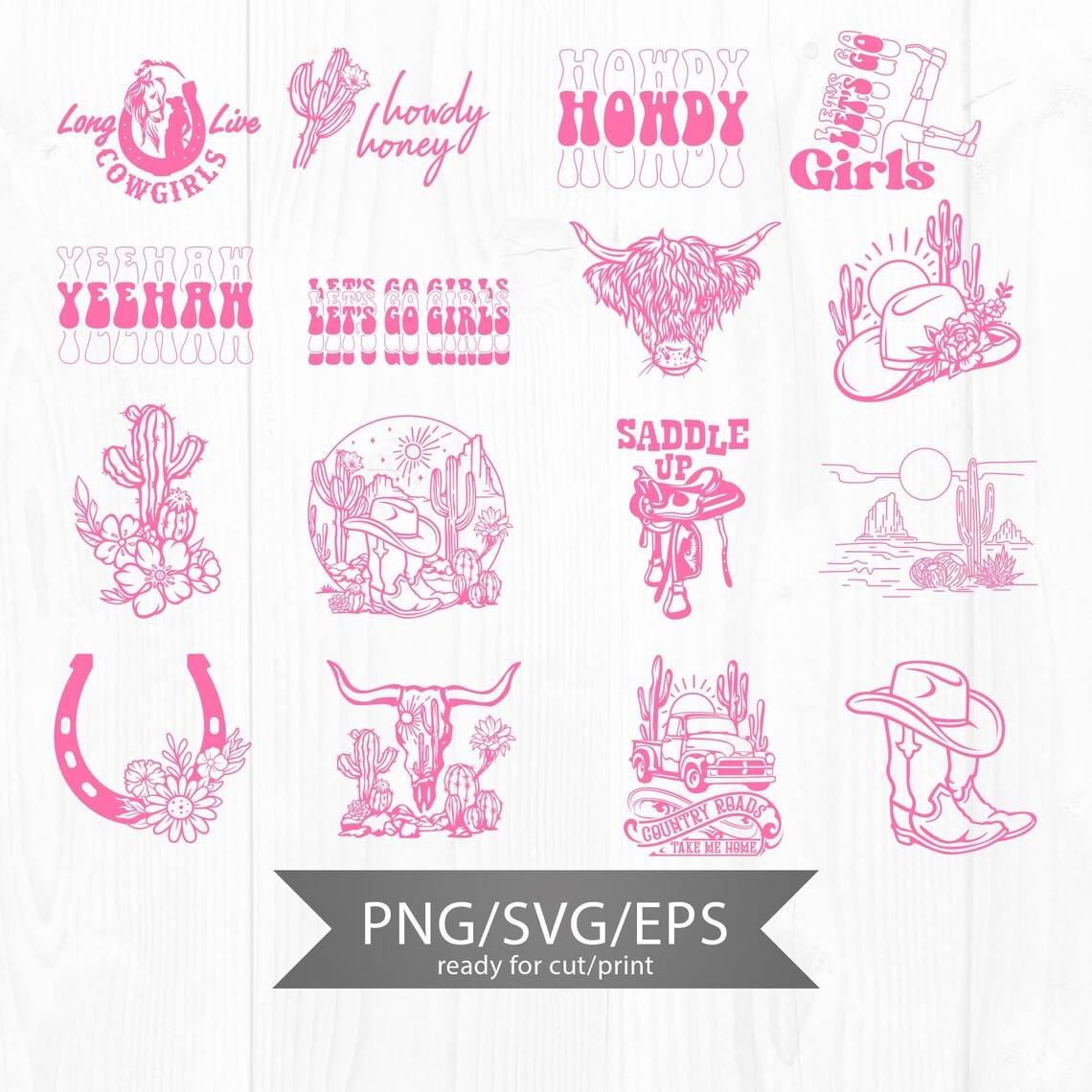 Cowgirl Svg Bundle Cowgirl Hat Svg Cowgirl Boots Svg Cow - Etsy