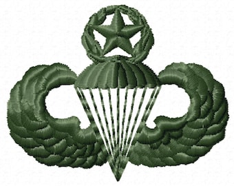 US Army Master Parachutist Digital Embroidery Design