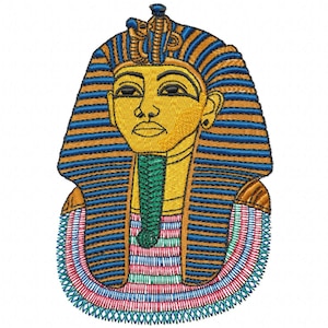 King Tut Egyptian Pharaoh Golden Mask Digital Embroidery Design
