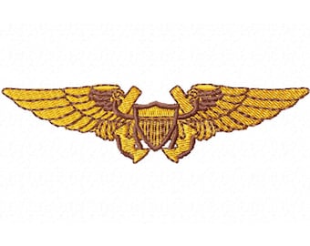 US Naval Flight Officer Wings Digital Embroidery Design