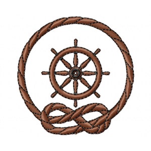 Nautical Boat Helm & Rope Digital Embroidery Design