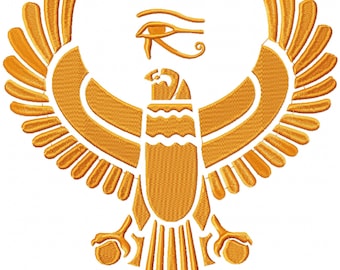 Diseño de bordado digital del dios Horus Halcón