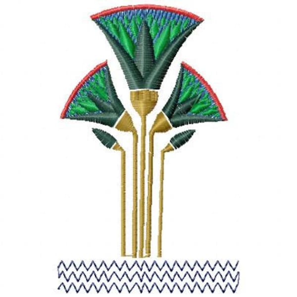 Egyptian Lotus Flower Digital Embroidery Design