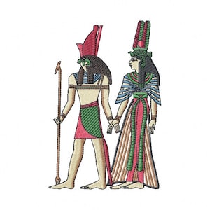Isis and Horus Egyptian Goddesses Digital Embroidery Design