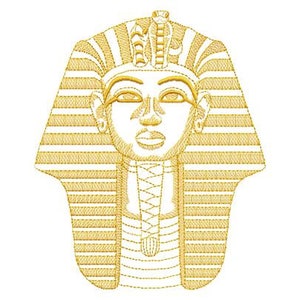 King Tut Egyptian Pharaoh Golden Mask Digital Embroidery Design
