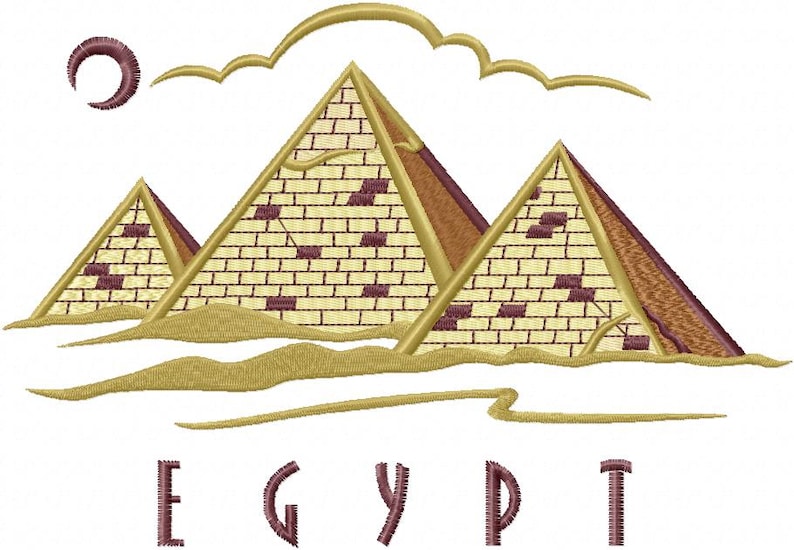 Pyramids of Egypt Digital Embroidery Design - Etsy