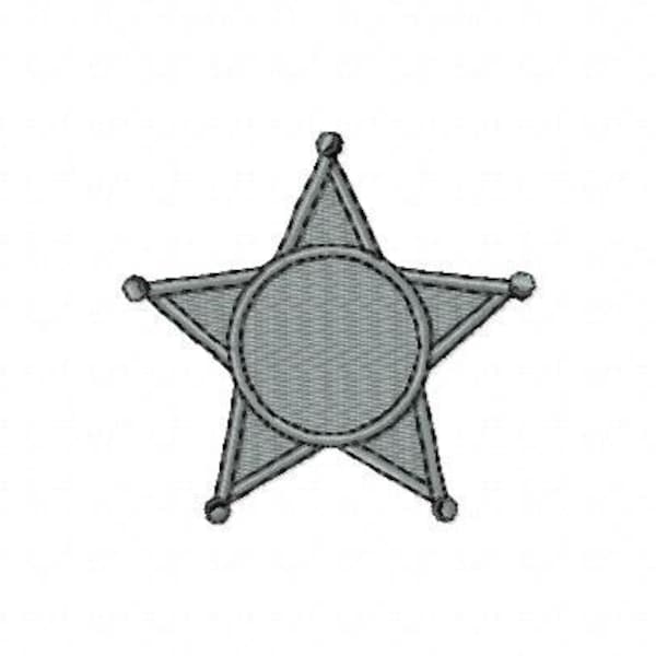 Five Point Star Officer's Badge Digital Embroidery Design