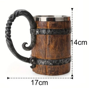 Handmade Viking beer mug in a set of 2 600ml The perfect gift for men to toast with friends on a birthday or Father's Day image 3