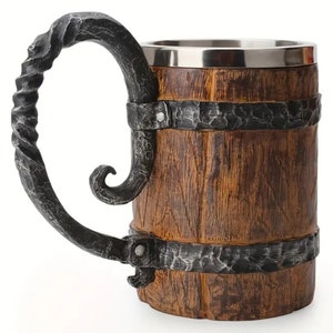 Handmade Viking beer mug in a set of 2 600ml The perfect gift for men to toast with friends on a birthday or Father's Day image 7