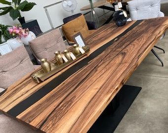 Dining table | Walnut solid wood | Epoxy resin table top | kitchen table