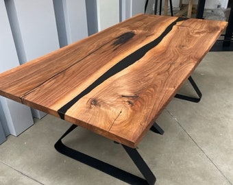 Walnut dining table top, epoxy table top