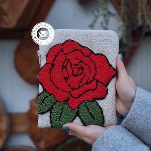 Rose Kindle case Embroidered E reader cover kindle paperwhite sleeve Handmade Kindle Oasis case Fabric book cover Case for mom image 1