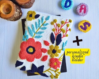 Floral Kindle cover - Personalized kindle holder - Embroidered kindle case - E reader cover - embroidered Oasis - kindle accessories gift