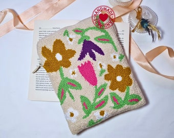 Embroidered Book Sleeve - Personalized Kindle cover - Kindle Paperwhite - Ereader case - iPad sleeve - Handmade tablet cover - book lover