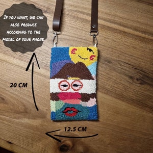 Small phone bag crossbody phone case Crossbody Bag for iPhone 14 Pro phone pouch Handmade Card holder bag gift for women image 2