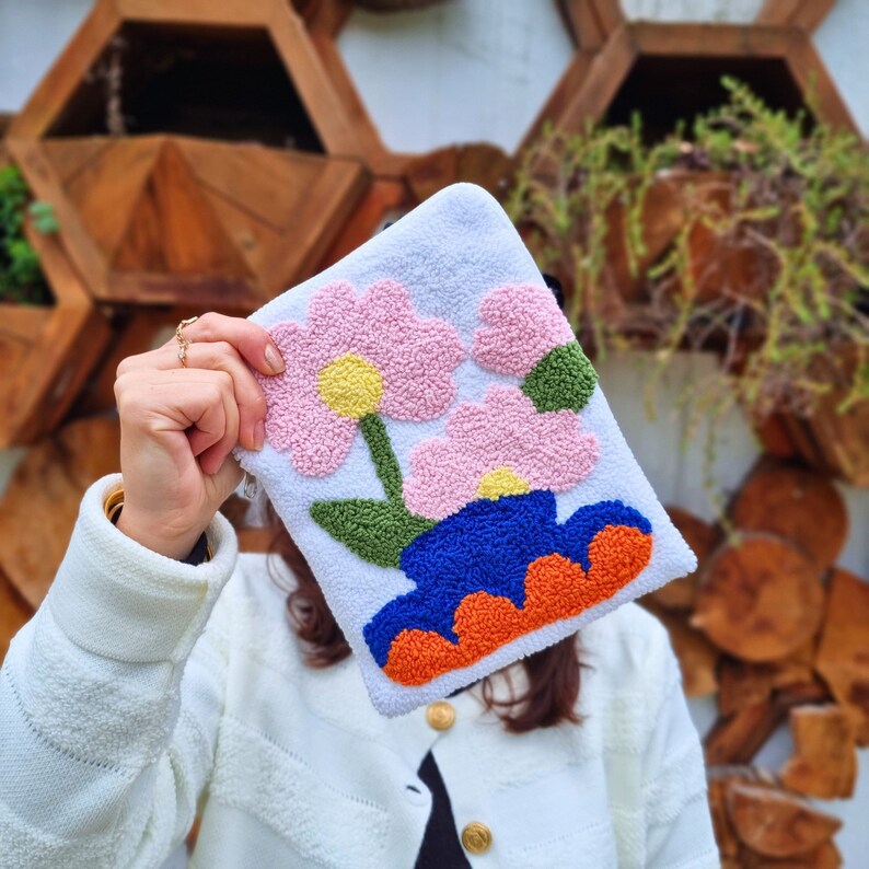 Pink Flower Book Covers - Flower Kindle Paperwhite Case - Embroidered ...