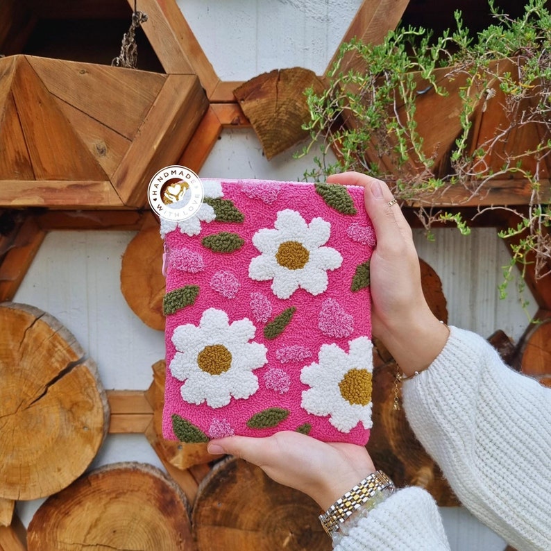 Daisies Kindle cover kindle paperwhite case Fabric book cover Personalized kindle sleeve Oasis case kindle accessories gift image 1