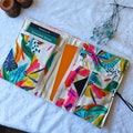 Floral Double Book Sleeve with Pockets, Journal Bag, Handmade Book Purse, , Padded Kindle case, Reading Accessories, Bookish Gifts, Book Bag