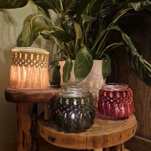 Macrame lanterns I candle glass I vase I boho decoration I home decoration I cozy decoration I gift