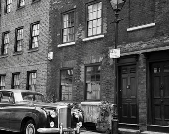 Classic Bentley car in London - Handmade Silver Gelatin Darkroom Print 8 x 10in / 20,3 x 25,4cm