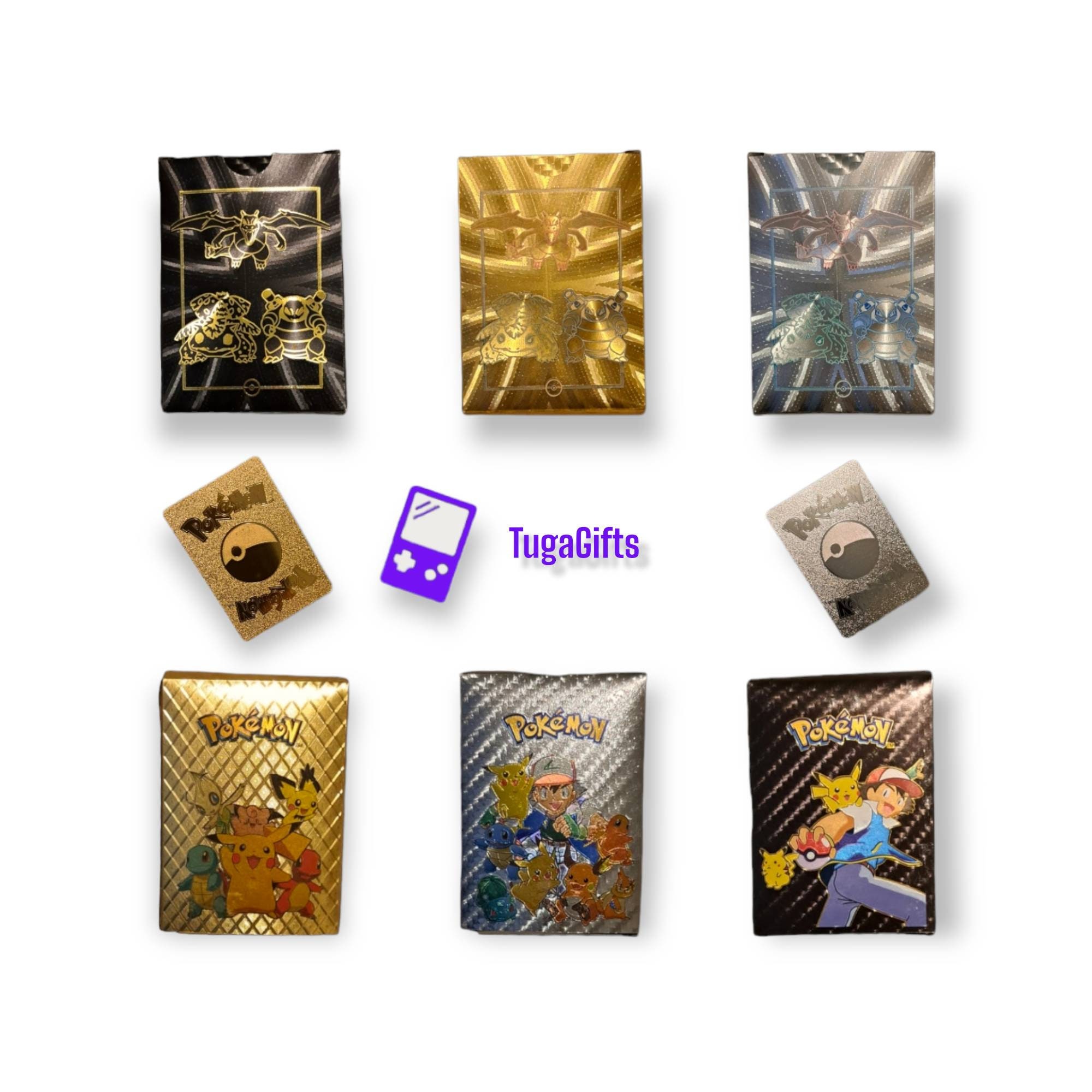 Metal Rainbow Glitter Collectibles, Rainbow Pokemon Cards