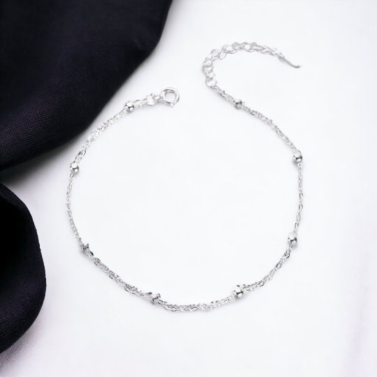 Bohemian Silver Heart Multi Chain Anklet Ankle Bracelet – Fashion