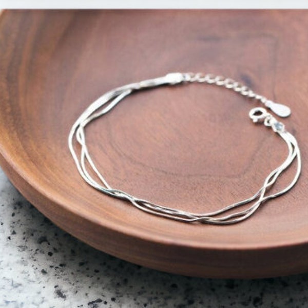 Sterling zilveren schakelarmband | Uniseks armband | Zilver 925 sieraden | Handketting armband | Zilveren armbanden voor dames | Tiener sieraden