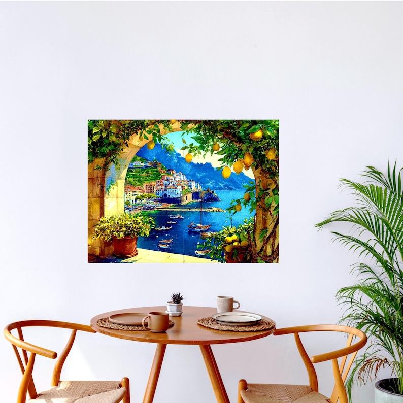 Ravello, Amalfi Coast Ceramic Tile Mural / Mosaic Two Sizes To Choose From: Lemon Wood