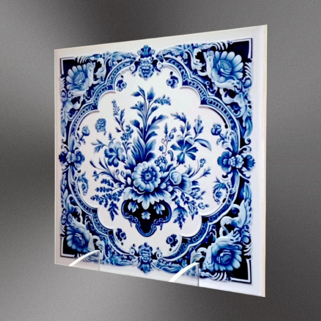Pack of 20 DUTCH CERAMIC TILES Style Delft Blue Options Retro Mid ...