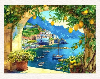 Ravello Amalfi Coast Ceramic Tile Mural / Mosaic Two Sizes To Choose From: Lemon Wood