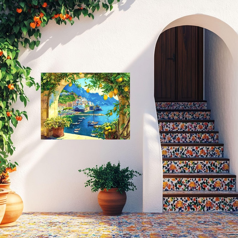 Ravello, Amalfi Coast Ceramic Tile Mural / Mosaic Two Sizes To Choose From: Lemon Wood