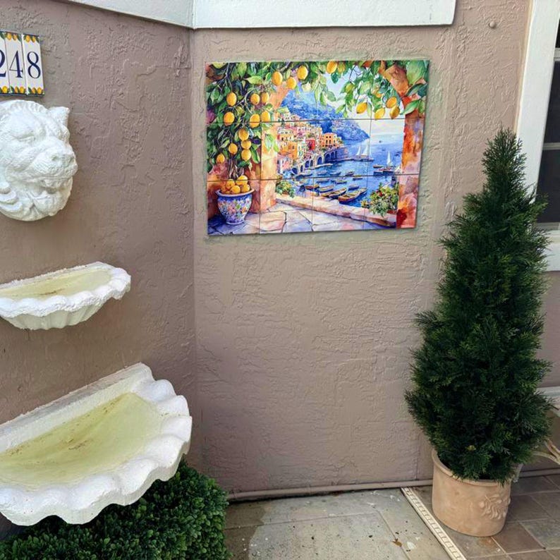 Italian Amalfi Coast Ceramic Tile Mural / Mosaic Two Sizes To Choose From: Lemon Wood image 12