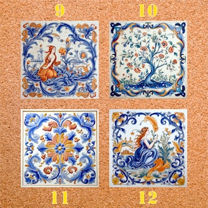 Pack of 5 ITALIAN CERAMIC TILES Style Options Deruta Vintage Wall Decor Kitchen Art Vintage Home Decor Ceramic Wall Tile Kitchen Decor