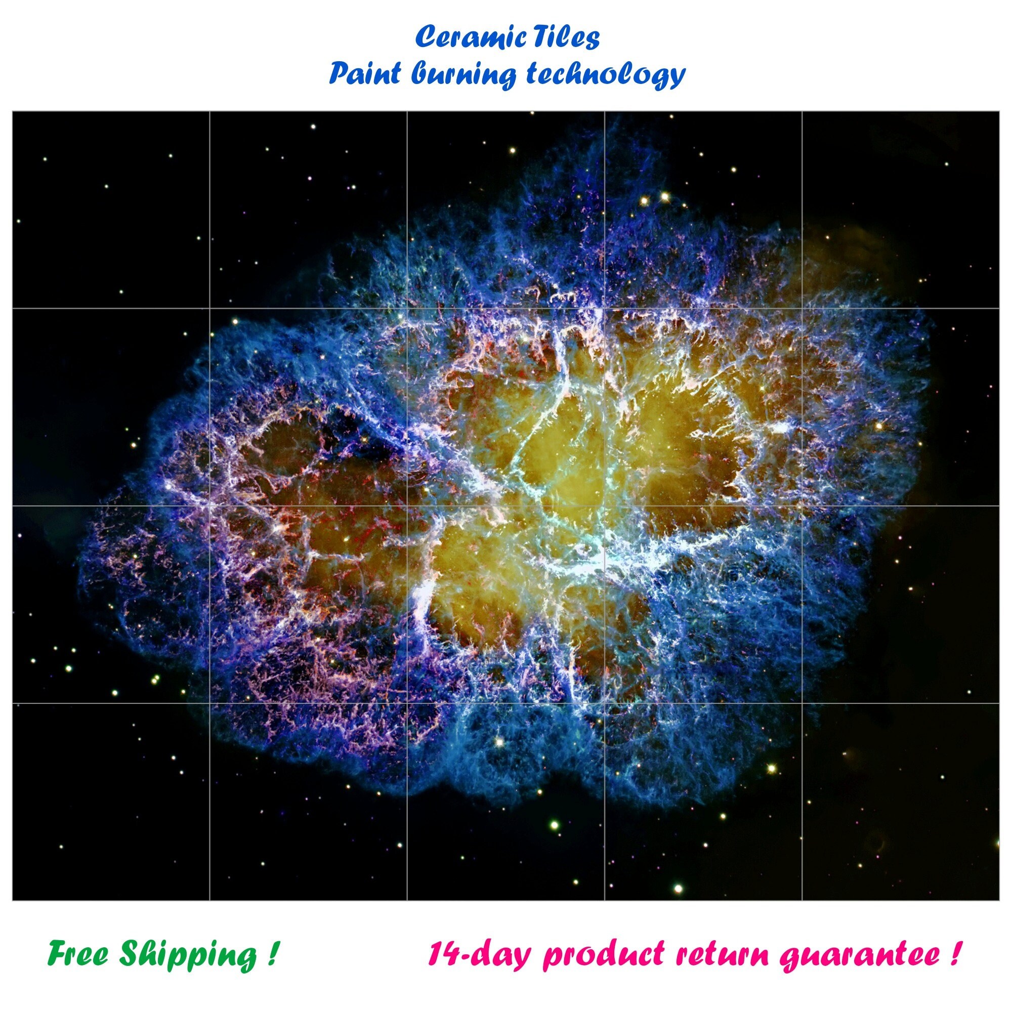 GALAXY CERAMIC TILES Nebula Universe Outer Space Stars Celestial